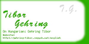 tibor gehring business card